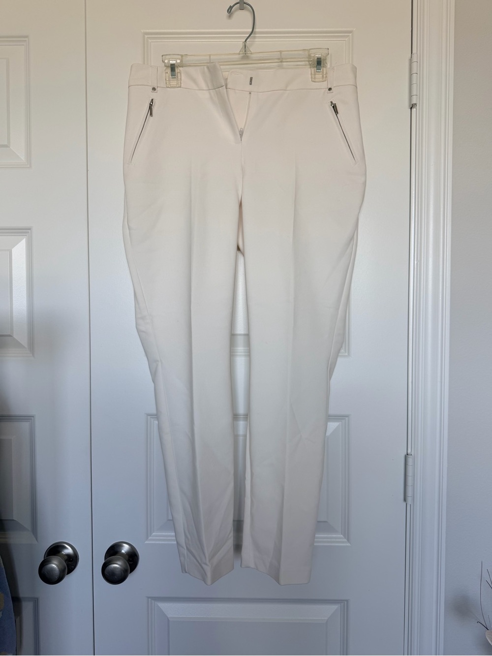 Wallis Cream Slim Straight Trousers